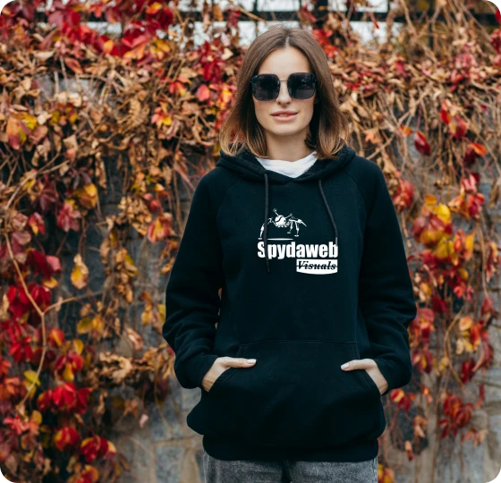 Stylish woman in fall scenery