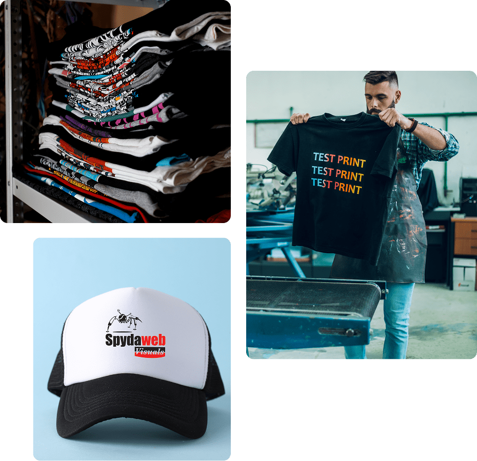Stacked colorful t-shirts