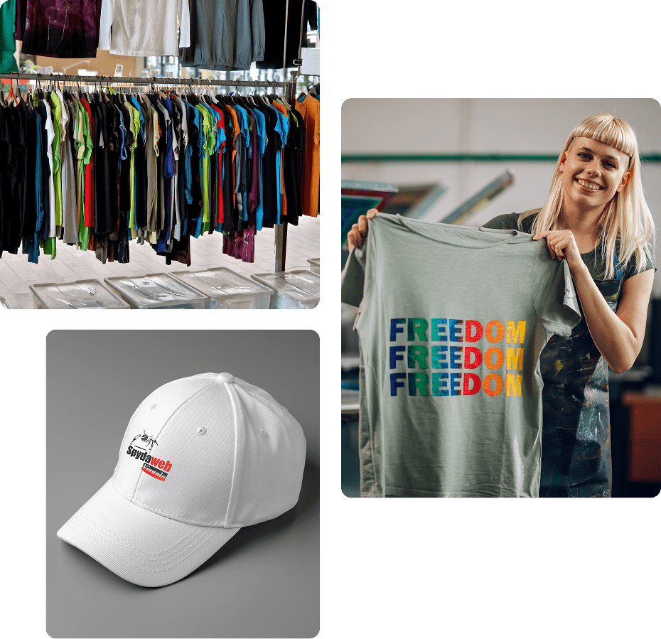 Woman holding "Freedom" shirt
